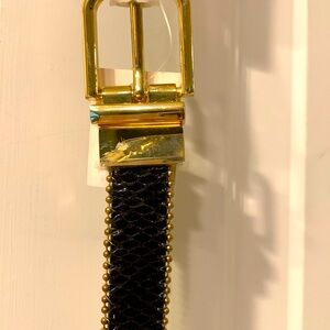 Nine West reversible belt midnight gray/black faux textured animal skin size L